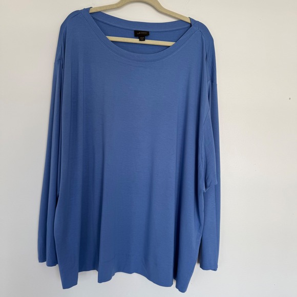 Tops - J Jill Wearable Collection Blue Long‎ Sleeve Shirt Liquid Knit 4X Lightweight
